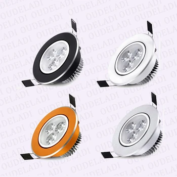 

Black White Silver Golden shell Dimmable 3W LED Downlights AC85-265V Driver Recessed LED Lamp Spot Light