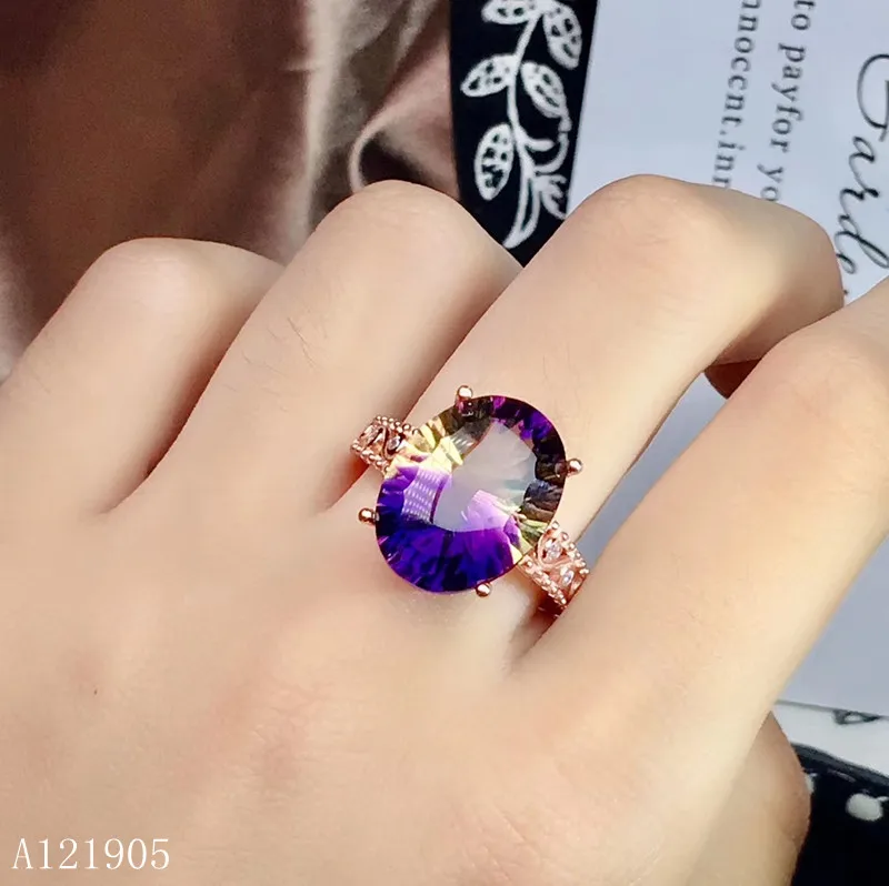 KJJEAXCMY boutique jewelry 925 sterling silver inlaid amethyst gemstone ladies luxury ring KJJEAXCMY boutique jewelry 925 sterling silver inlaid amethyst gemstone ladies luxury ring