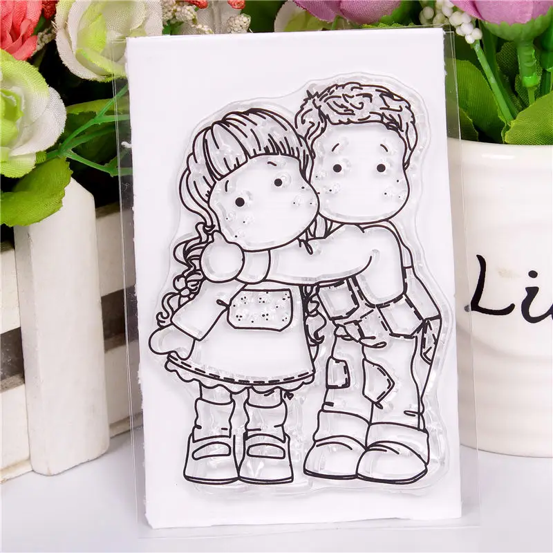 

2018 up to date Transparent Clear Silicone Stamps and Metal Cutting Dies for DIY Scrapbooking Card Making diy photo girl