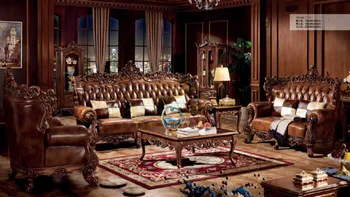 

European style series antique wooden sofa set 1+2+3 sofas
