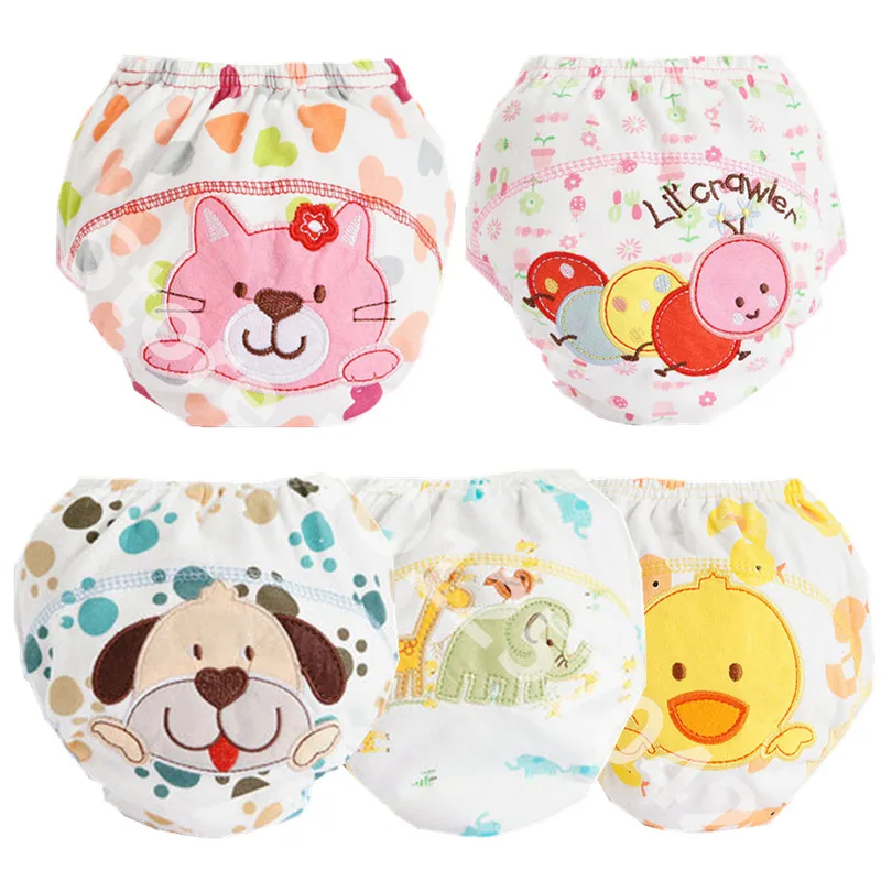 

Washable Baby Cloth Diaper Cover Waterproof Cartoon Baby Diapers Reusable Cloth Nappies Cotton Baby Training Pants Underwear