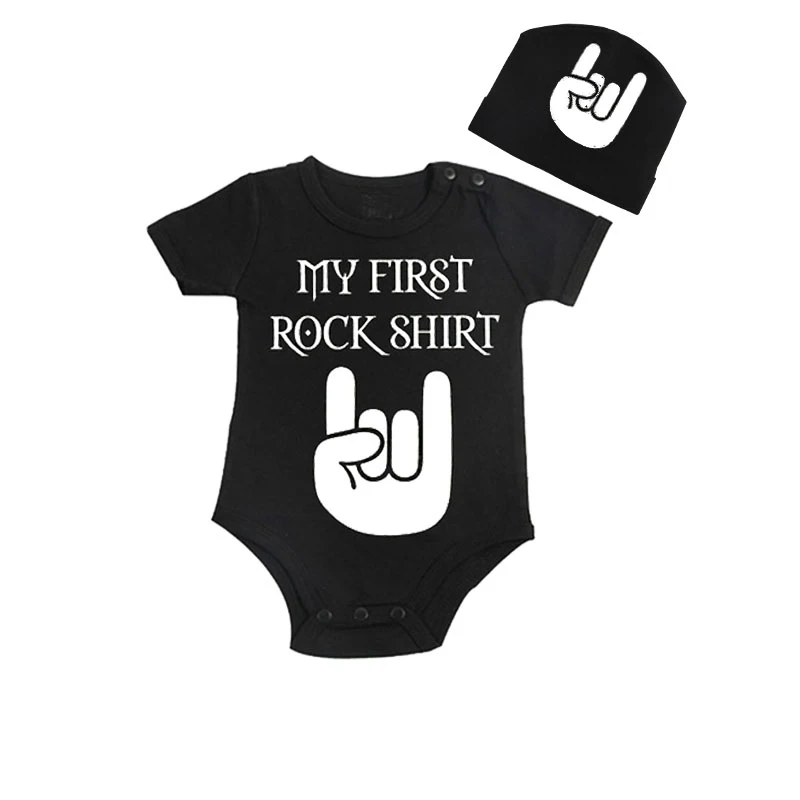 Culbutomind/Милая Детская футболка с надписью My First Rock комплект одежды для малышей в