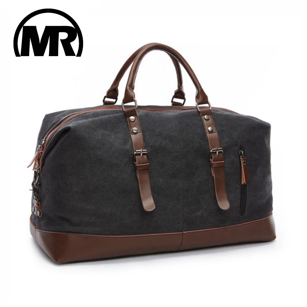 MARKROYAL Canvas Leather Men Travel Bags Carry on Luggage Bags...