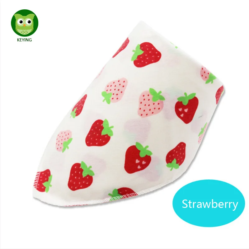 KEYING милые детские нагрудники нагрудник для кормления ребенка хлопок бандана для кормления слюнявчик для девочек мальчиков новорожденных двусторонний Детский шарф - Цвет: Strawberry