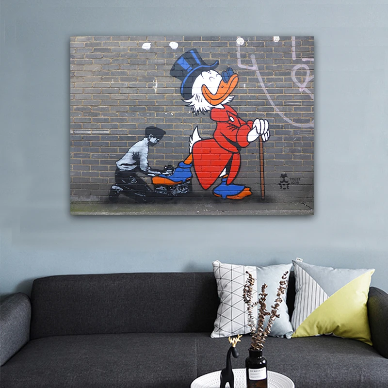 

Poster and Print Psychedelic Graffiti Paintings Canvas Printed duck Pictures Modern Painting Art Wall Home Decor Living Room