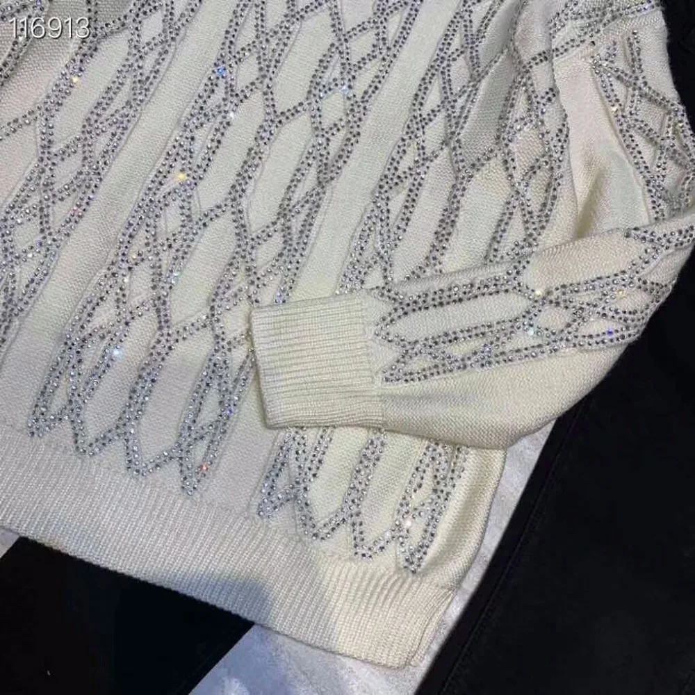 Shinning Chandail Date Femmes Mode Automne Hiver Wollen Perles Solide Et 2019 Pull xawHYdWqHt