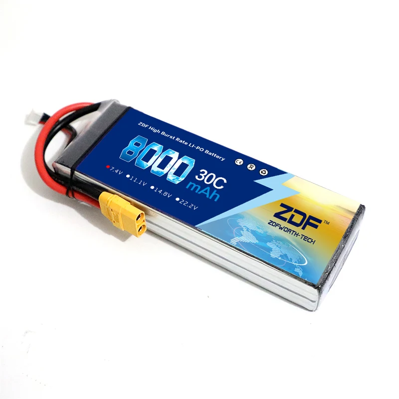 Аккумулятор ZDF AKKU 2S 7 4 В 8000 мАч 30C LiPo Tplug/XT60/EC5/TRX Traxxas для радиоуправляемого