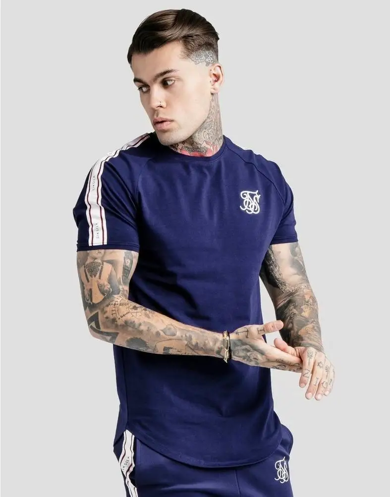 Мужская футболка в темно синюю полоску SikSilk|Футболки| |