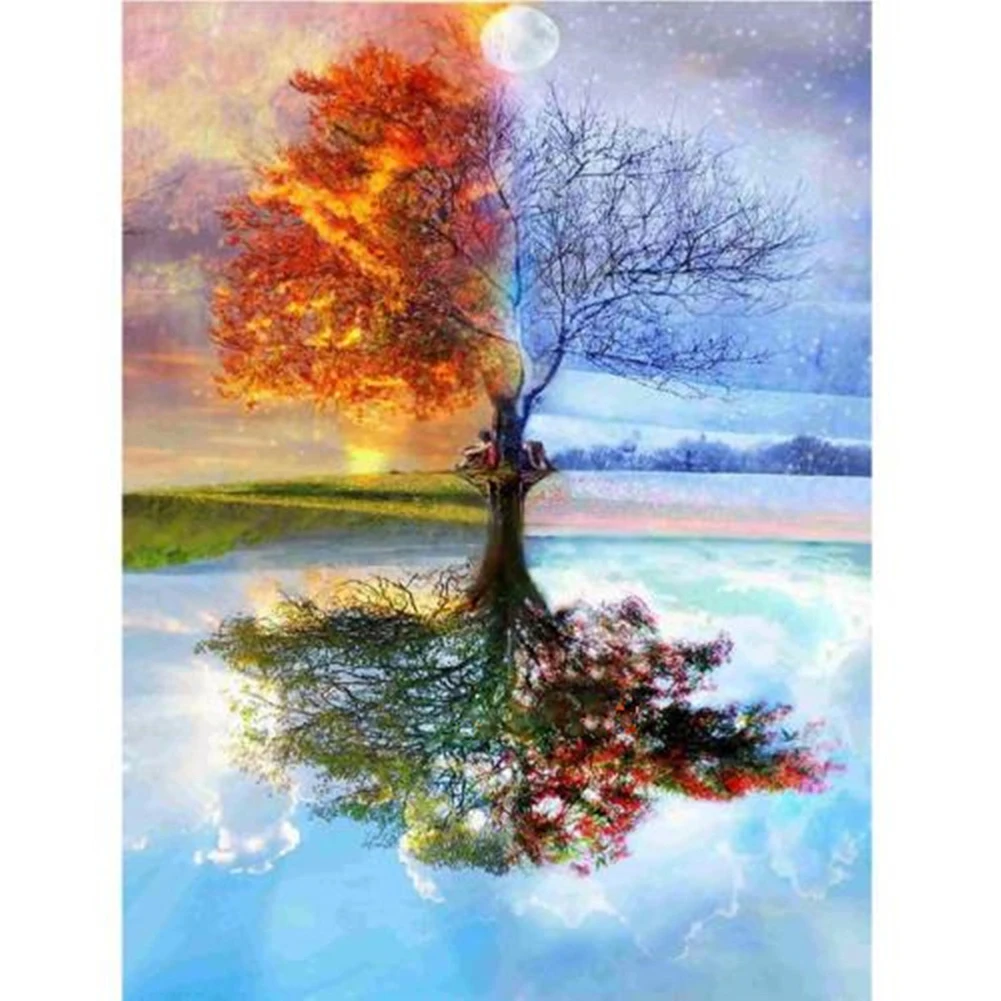 5D DIY Diamond Painting Magic Tree Reflection Pattern Home Office Room Decor | Дом и сад