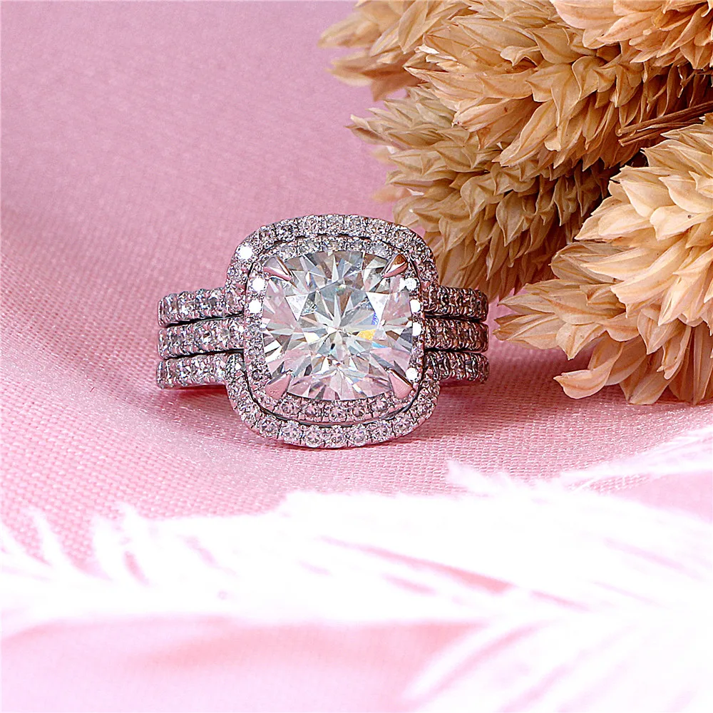 moissanite engagement ring set (5)