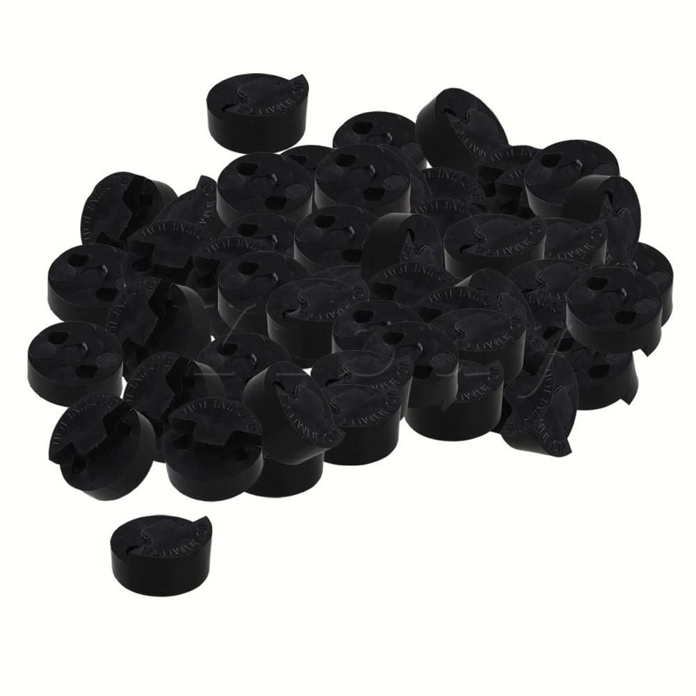 

Yibuy 50 PCS Round Rubber Mute for 3/4-4/4 Violin Fiddle Black Sliding Mute