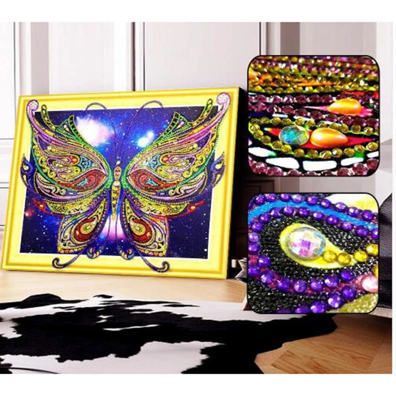 Алмазная картина животное специальная форма бабочка dianond Wall Art DIY вышивка круглая