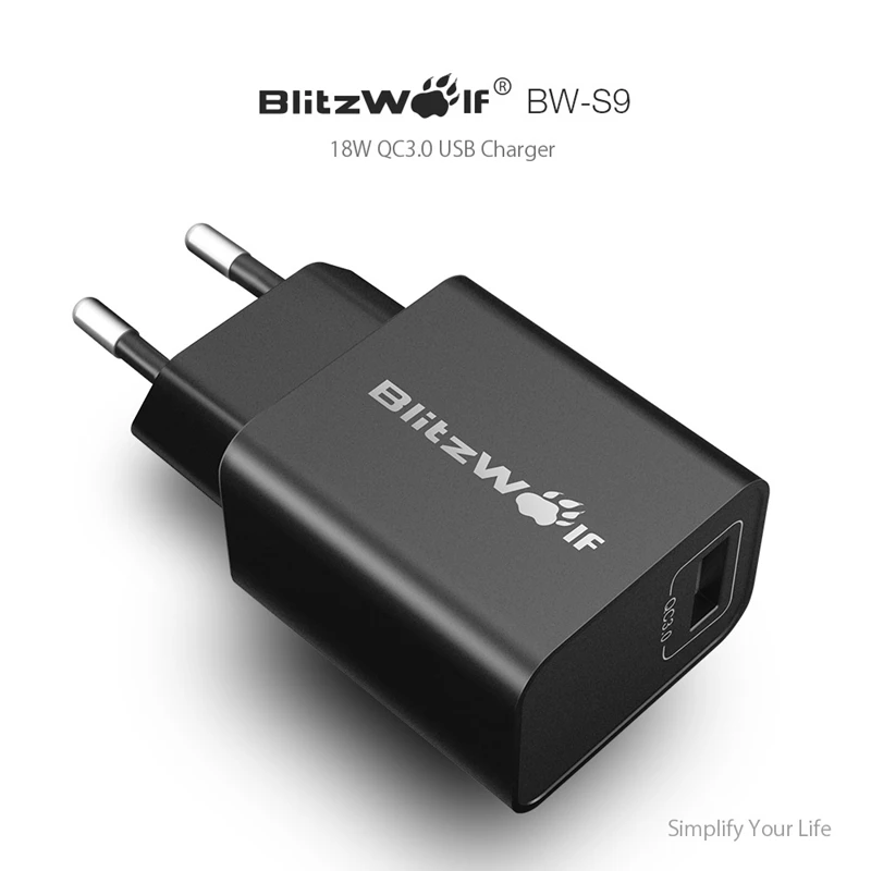 BlitzWolf BW-S9 18 Вт USB зарядное устройство QC3.0 FCP AFC BC1.2 США/ЕС/Австралия/Великобритания быстрое зарядное устройство для iPhone для samsung для huawei