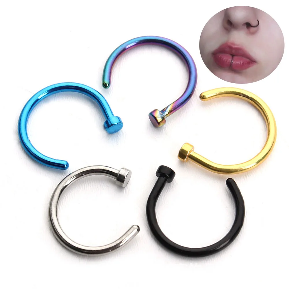 20pcs Medical Steel Clip On Nose Rings Lip Piercing Body Jewelry
