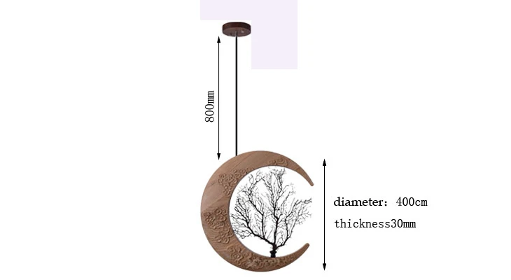Твердый деревянный Гравировальный подвесной светильник прикроватный коридор Луна stlye деревянный подвесной светильник живой roon светодиодный художественный подвесной светильник