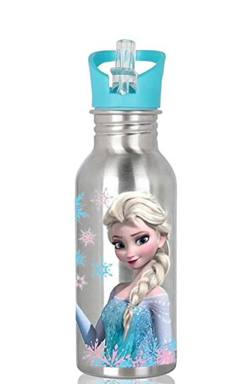 Бутылка из нержавеющей стали Дисней Эльза персонаж меняющий Цвет Бутылка из нержавеющей стали с пластиковой крышкой, BPA бесплатно, 600 мл