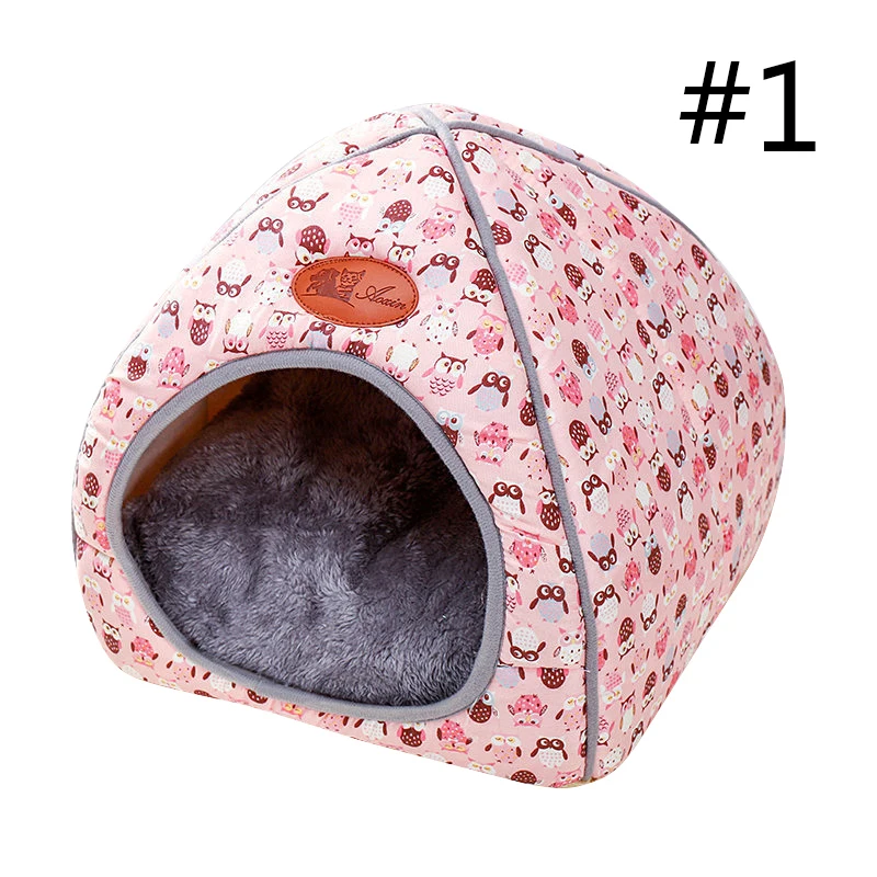 

Pet House Dog Bed With Print Mat Foldable Dog Cat Bed Pad Nest For Small Animals Dogs Portable Travelling Kennels Basket Bags
