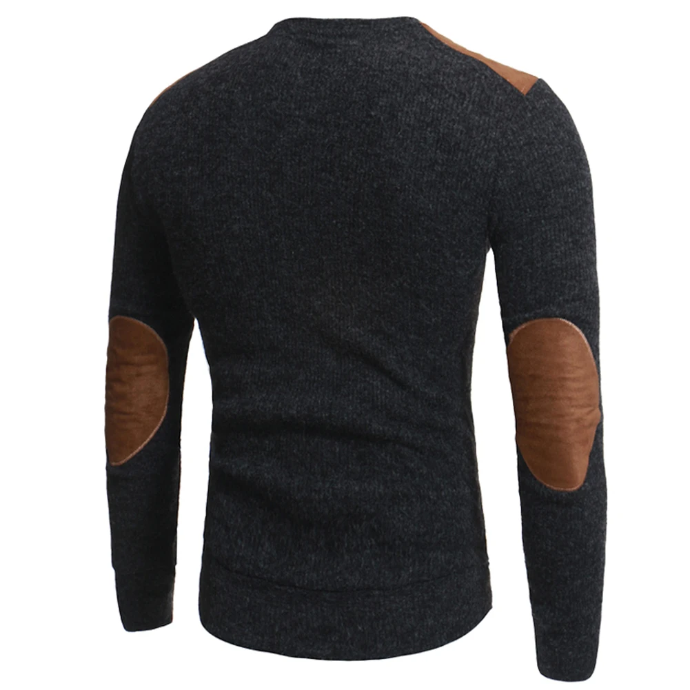 Men Winter Warm Knitted Sweater Casual Pullover Round Neck Long Sleeve Slim Top 