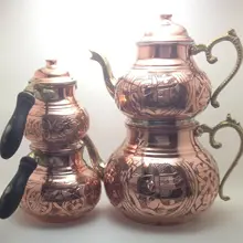 Медный чайник 2 размера традиционная китайская Турецкая латунь или деревянная ручка