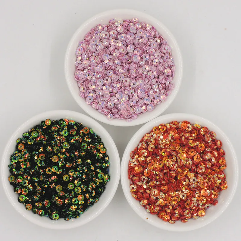 1000Pcs 4mm PVC Concave Pieces Paillettes for Crafts Lentejuelas Sewing Decoration Shoes and Hats Bags DIY Handmade Accessories | Дом и сад