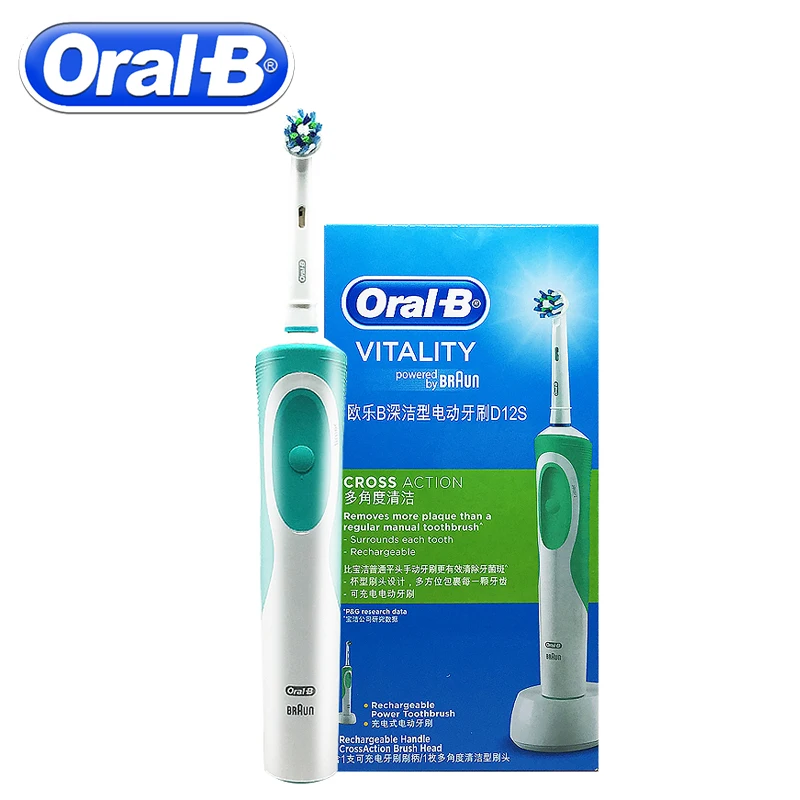 Oral B Sonic Electric Toothbrush Rotating Rechargeable Oral B Vitality D12/D12S Cross Action Teeth Brush Imported From German