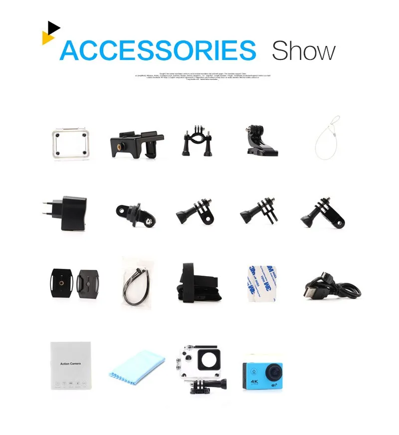 Action camera Ultra HD 4k WiFi 1080p 60fps Accesories