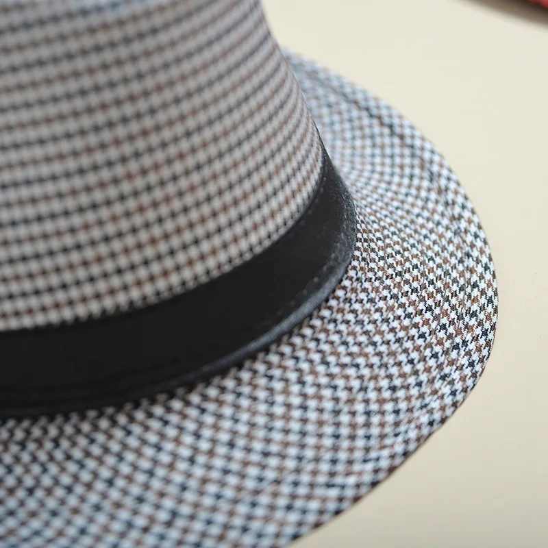 2018 England Retro Men's Fedoras Top Jazz Plaid Hat Spring Summer Autumn Bowler Hats Cap Classic Version chapeau Hats UTB8P3TrxCnEXKJk43Ubq6zLppXau - 2018 England Retro Men's Fedoras Top Jazz Plaid Hat Spring Summer Autumn Bowler Hats Cap Classic Version chapeau Hats