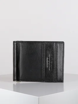 

EGON FURSTENBERG leather card cases with money clip-Black