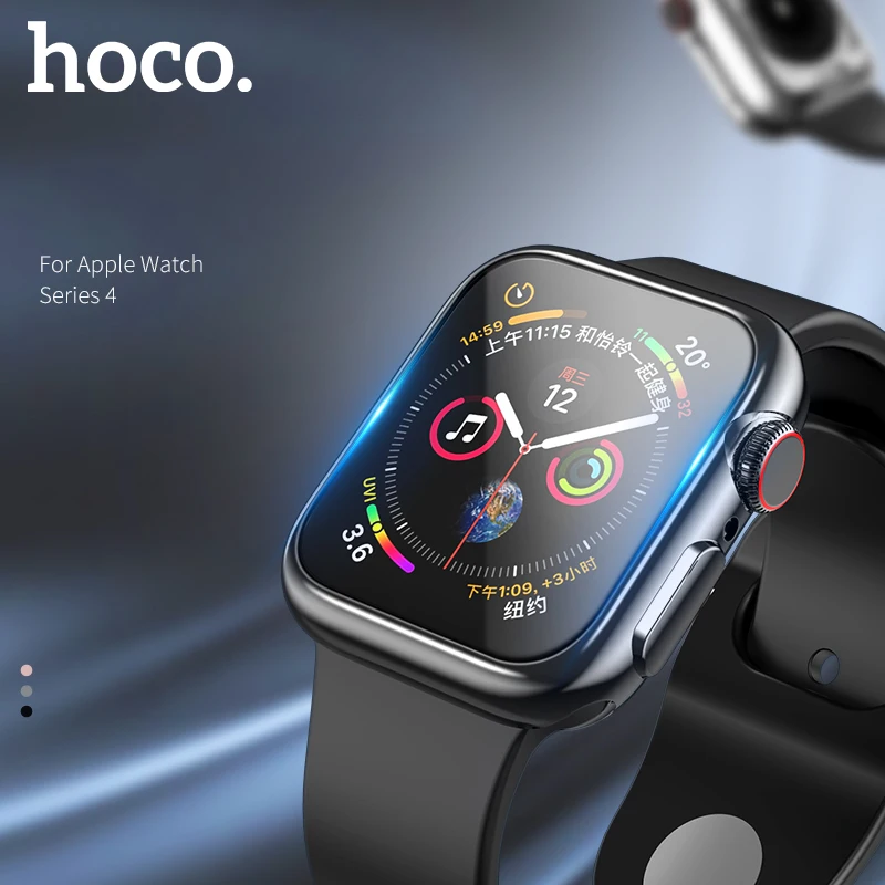 Стильный Мягкий защитный чехол HOCO для iwatch serise 4 Apple Watch, цветной чехол 40 мм, 44 мм, идеально подходит для 2 цветов, бампер