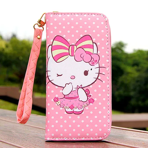 Новинка, Женский кошелек с милым рисунком Hello kitty и клатч, сумка для телефона KX-W7298 - Цвет: K