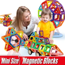 64-164 pcs Tamanho Mini 3D Designer de Construção Magnético Blocos de Construção Magnético Set Crianças Educacionais DIY Brinquedos para Presentes