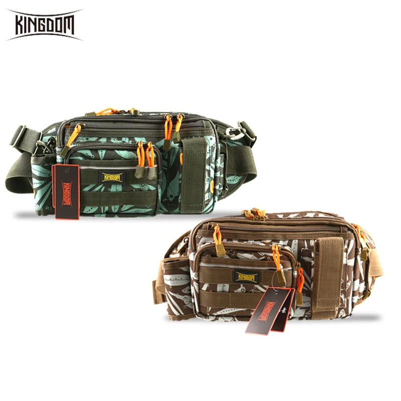 Cheap Offer for  Kingdom Fishing Bag Multi functional Large-size Waist Shoulder Fishing Lure Reel Box Tackle Bag 31*