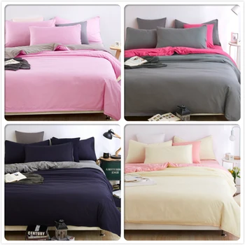 

Good Quality Plain Pure Color Bedding Set 3pcs/4pcs Bedding Sets Kids Soft Cotton Bed Linens Single Queen King Size Duvet Cover