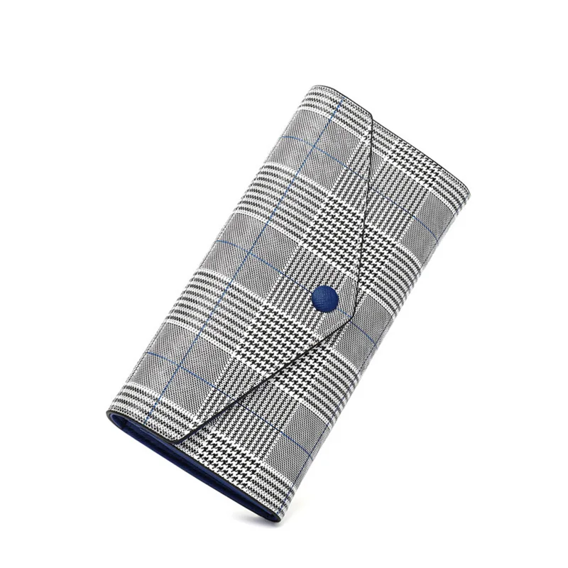 

ladies leather wallet women plaid long wallets designer bags famous brand coin purse pouch with credit card holder 2019