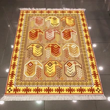 Else Eagypt желтый оранжевый коричневый аутентичный этнический дизайн 3d противоскользящее микроволокно задний моющийся декоративный килим площадь ковер