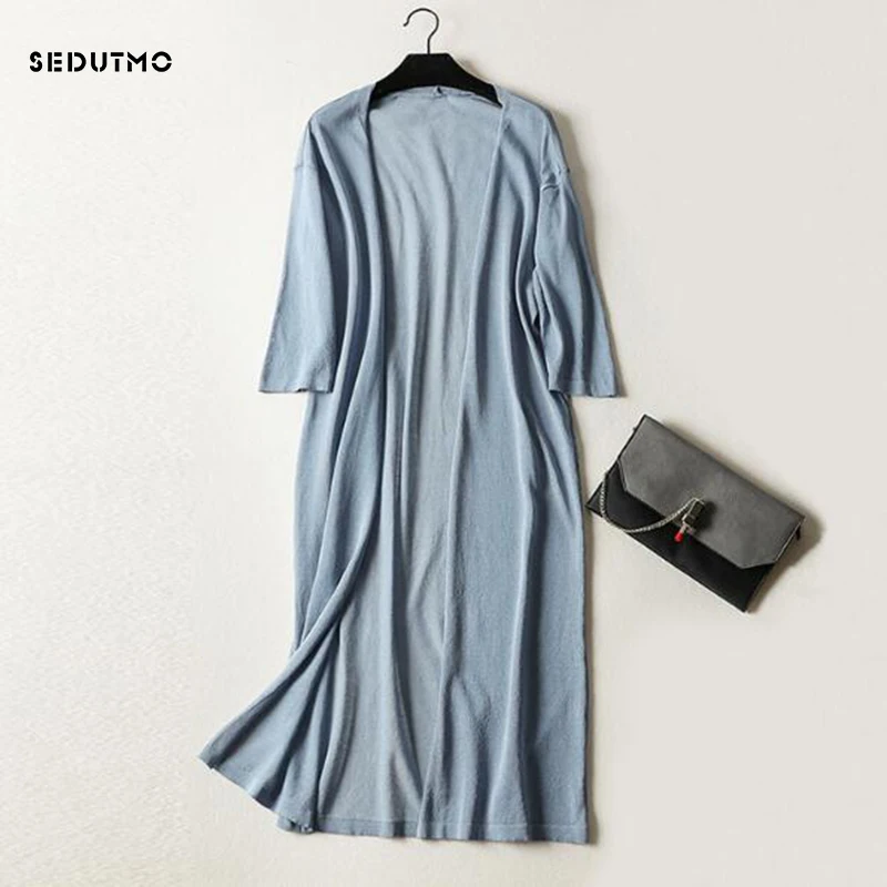 

SEDUTMO 2018 Summer Kimono Cardigan Blouse Women Long Knitted Tunic White Blouses Autumn Boho Tops Oversize Beach Shirt ED262
