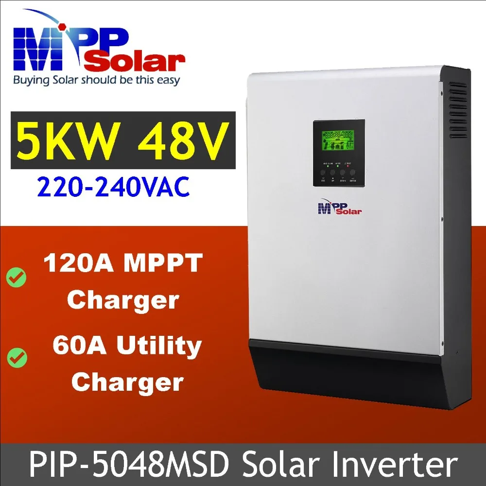 DUAL MPPT 5000w Solar inverter 48v 230vac with Dual MPPT solar charger