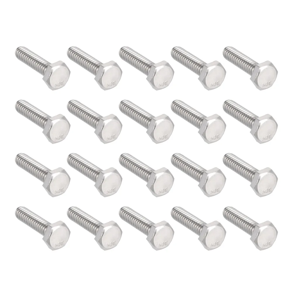 

UXCELL 20Pcs 1/4-20x1" 304 Stainless Steel Hex Head Screw Bolts Fastener Home Office Appliance Other Machinery Industry