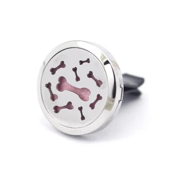 

30mm Stainless Steel Bones car aromatherapy aroma essential oil diffuser pendant locket vent clip for car