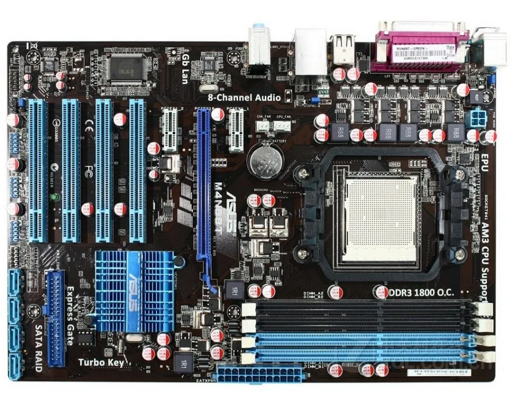 Разъем AM3 для ASUS M4N68T оригинальная б/у настольная материнская плата DDR3 USB2.0 SATA2 |
