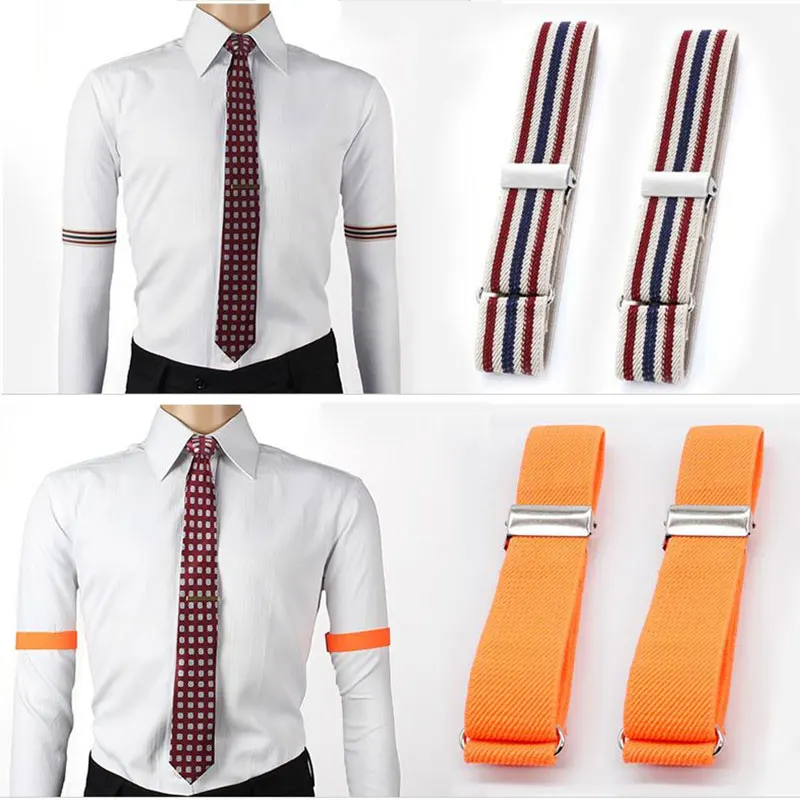 1 Pair Men Shirt Stay Garters Elastic Adjustable Shirt Holders