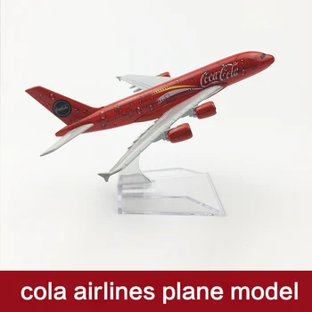 

16cm Cola Airlines A380 Airplane Model Metal Aviation Decorative Model Diecast Cola Airways Aircraft Model Scale Adults Toy Gift