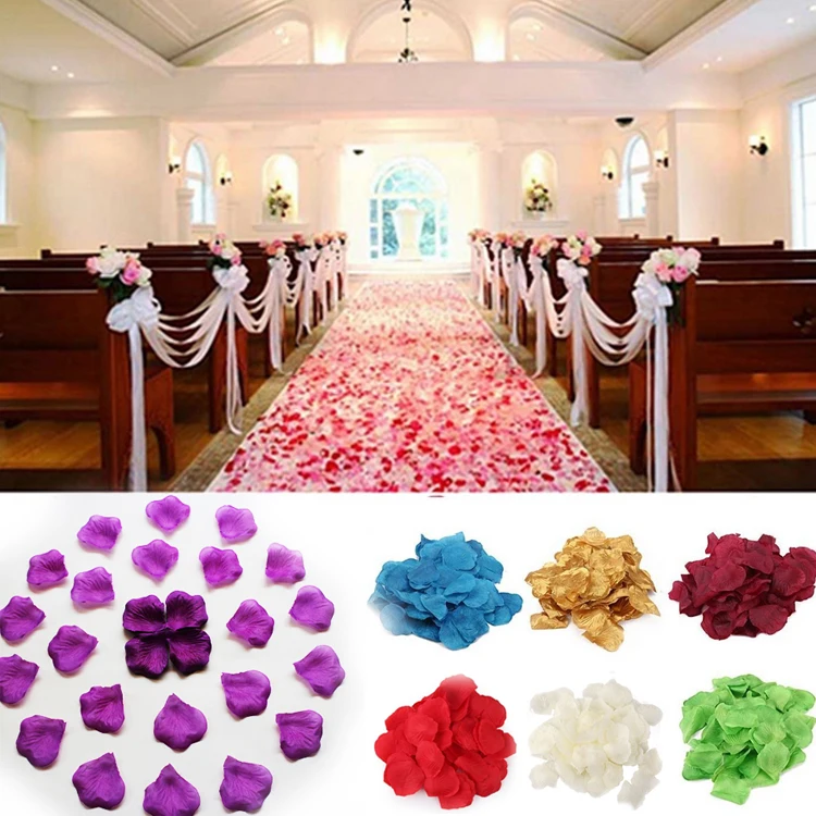 

100pcs/lot Rose Flower Petals Leaves Silk Wedding Decorations Party Festival Table Confetti Decor 11 colors