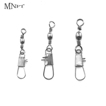 

MNFT 200PCS Brass Swivel Pin Fishing Connector Interlock Snap Fish Tackle Barrel Swivel With Safty Snap
