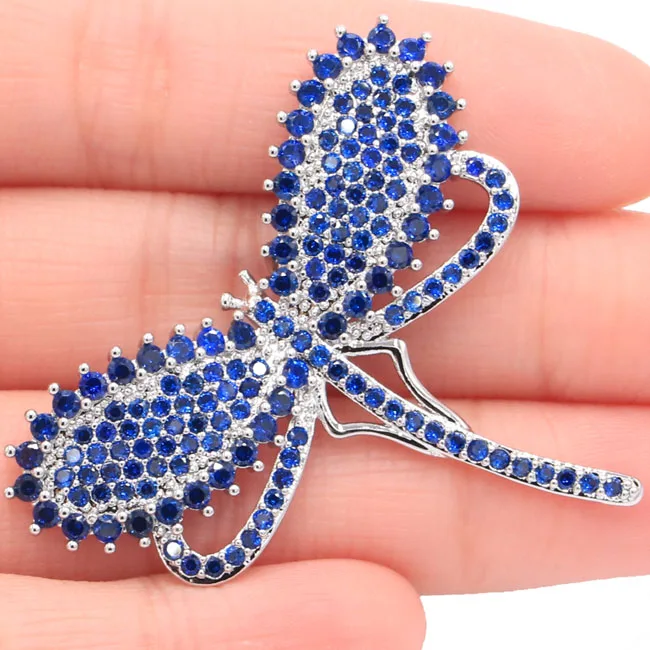 

SheCrown Big Dragonfly Shape Tanzanite Woman's Wedding Silver Pendant 45x39mm