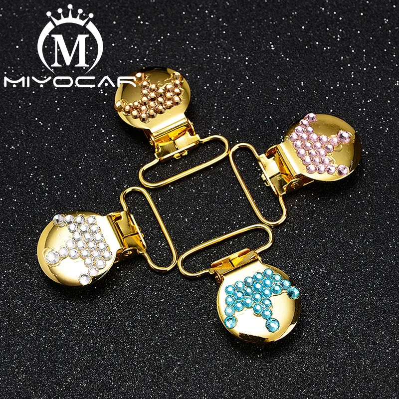 

MIYOCAR unique handmade bling colorful crown round shape pacifier clip dummy clip pacifier holder handmade material SP028