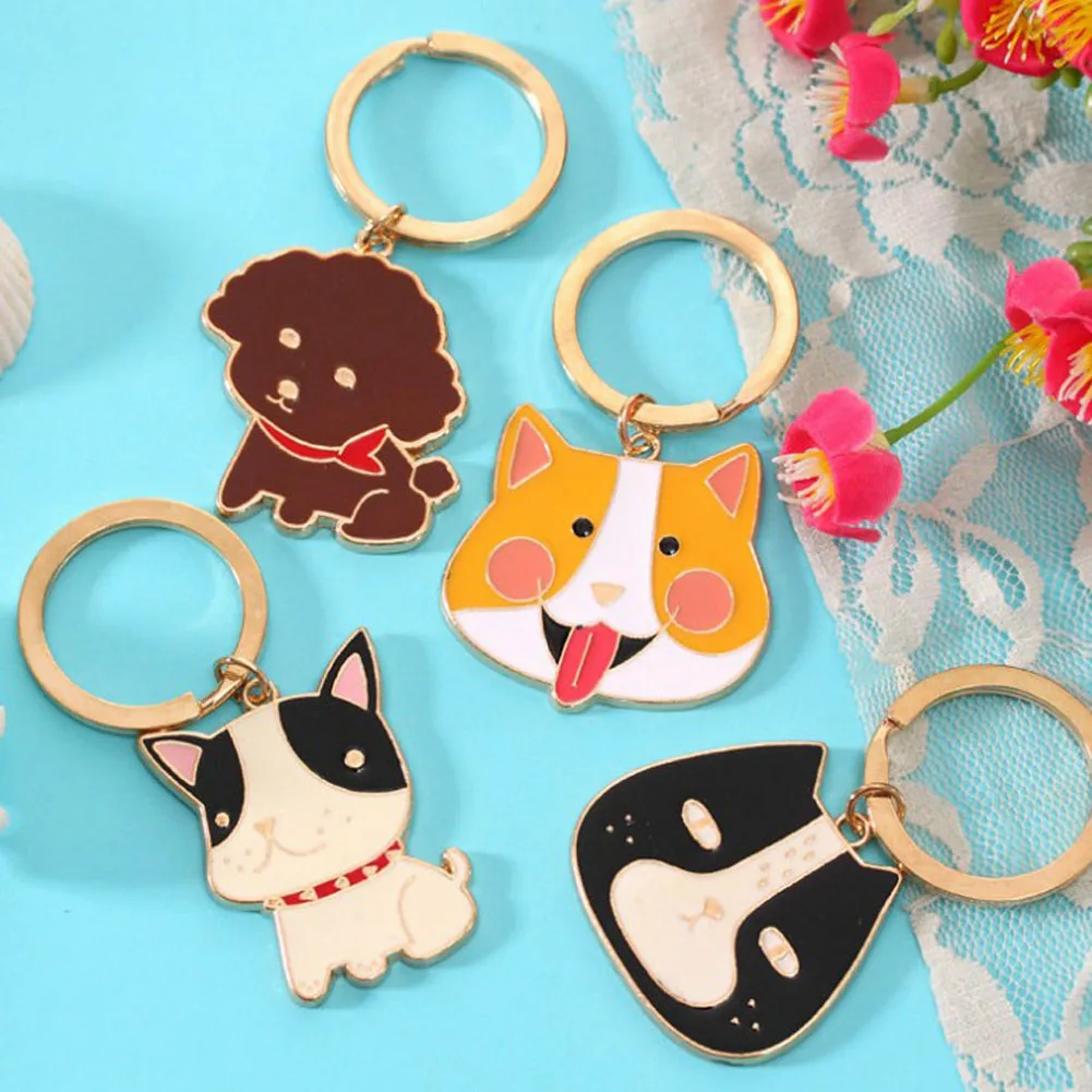

Cute llavero Animal Keychain Bulldog Teddy Puppy Keyring Accessories Cute Dog SHaped Keyring