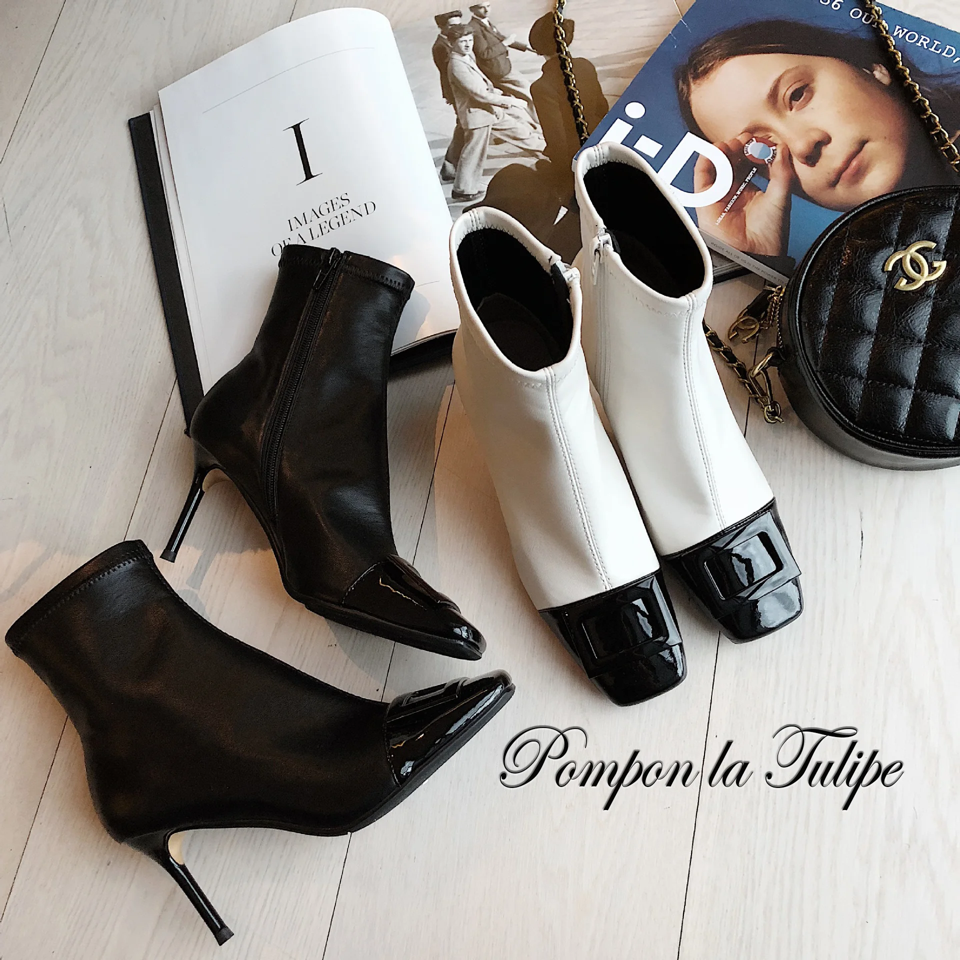 

BHS 9011146 Chic Square Toe Patent Leather Surface 8CM Super High Thin Heel Stilettos Pigskin Lining Elegant Fashion Women Boots