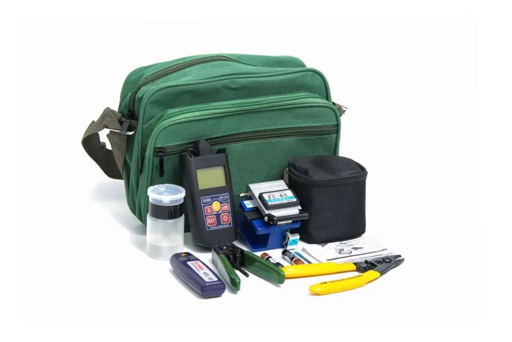 

Economy FTTH Tool Kit KomShine Fiber Optic Tool Kit with Optical power meter Optical fiber cleaver and Visual Fault Locator