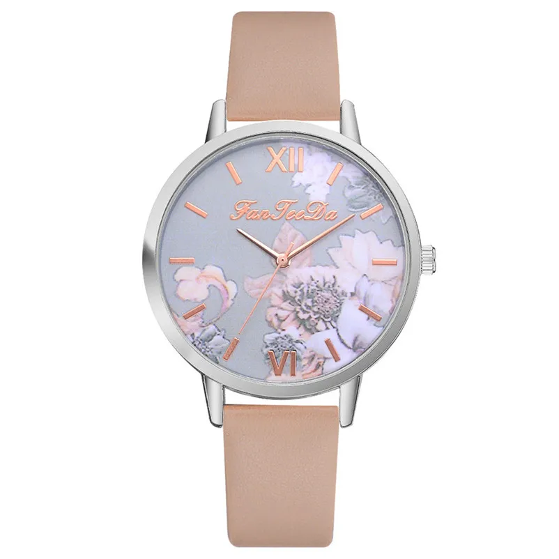 Newly women watches bracelet watch ladies Printed Flower Causal Quartz Analog Wrist Watches clock time Relogio Masculino S21 (3)